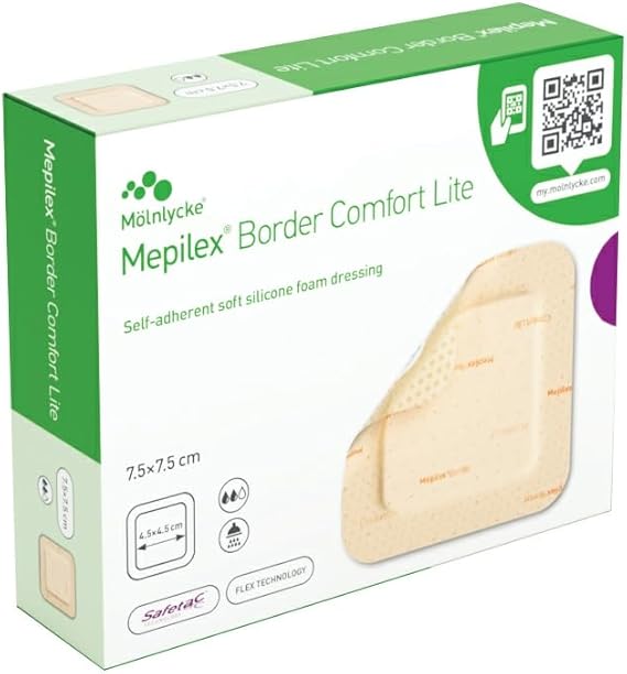 Mepilex Border Comfort Lite 7.5 x 7.5cm - (Box Of 10 Dressings)