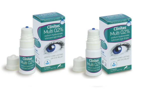 Clinitas Multi 0.2% Eye Lubrication Drops 10ml (2 Boxes)