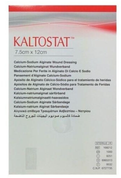 Kaltostat Alginate Wound Dressing 7.5cmx12cm - Pack of 10