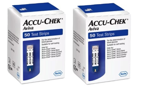 Accu-Chek Aviva Glucose Test Strips (2 Boxes Of 50)