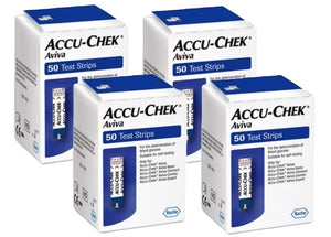 Accu-Chek Aviva Glucose Test Strips (4 Boxes Of 50)