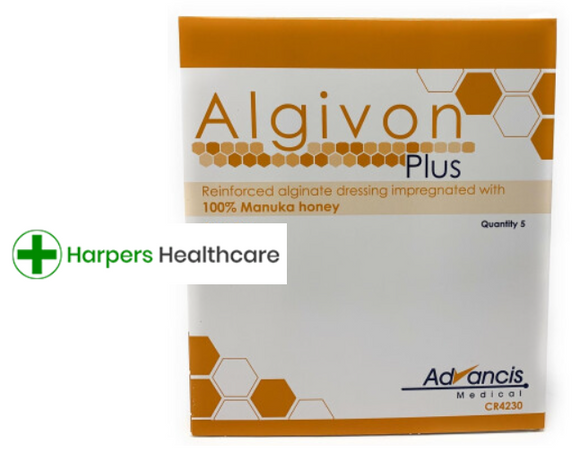 Algivon Plus Alginate Manuka Honey Dressings | 5cm × 5cm | 1 Box Of 5 ...