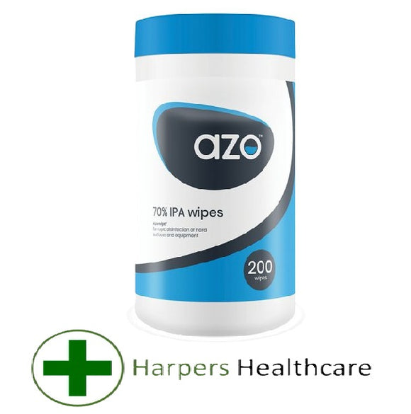 Azo 70% IPA Hard Surface Disinfectant Wipes - (Pack of 200)