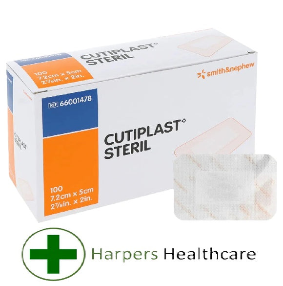 Cutiplast Steril Non Woven Dressing (5cm x 7.2cm) - [Box of 100 Dressings]