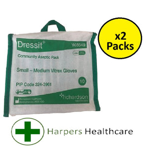 Dress-it Sterile Pack with S/M Gloves (Pack of 10) - [2 Packs]