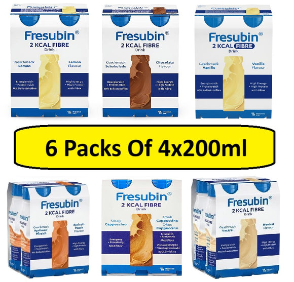 Fresubin 2kcal Fibre Bottles (6 Packs Of 4x200ml) - [Choose Your Flavour]