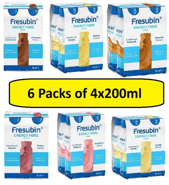 Fresubin Energy Fibre Bottles (6 Packs Of 4x200ml) - [Choose Your Flavour]