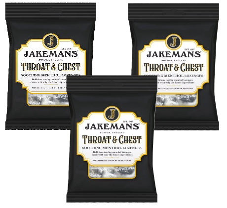 Jakemans Throat & Chest Lozenges Throat/Chest Sweets (160g Bag) - [3 Bags]