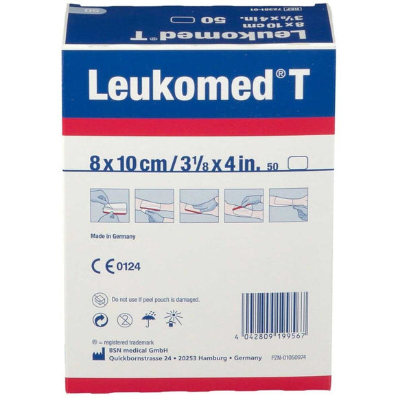 Leukomed T Adhesive Film Dressing 8cm x 10cm [50 Dressings]