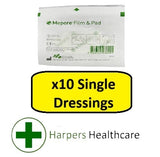 Mepore Film & Pad Absorbent Dressings (10 Single Dressings) - [Choose Your Size]