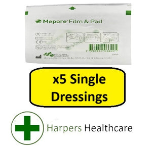 Mepore Film & Pad Absorbent Dressings (5 Single Dressings) - [Choose Your Size]