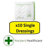 Mepore Ultra Absorbent Shower Proof Adhesive Dressings (10 Single Dressings) - [Choose Your Size]