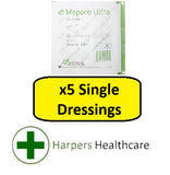 Mepore Ultra Absorbent Shower Proof Adhesive Dressings (5 Single Dressings) - [Choose Your Size]