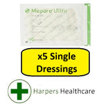 Mepore Ultra Absorbent Shower Proof Adhesive Dressings (5 Single Dressings) - [Choose Your Size]