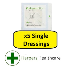 Mepore Ultra Absorbent Shower Proof Adhesive Dressings (5 Single Dressings) - [Choose Your Size]