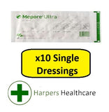 Mepore Ultra Absorbent Shower Proof Adhesive Dressings (10 Single Dressings) - [Choose Your Size]