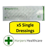 Mepore Ultra Absorbent Shower Proof Adhesive Dressings (5 Single Dressings) - [Choose Your Size]
