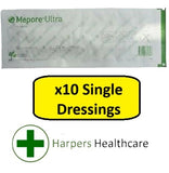 Mepore Ultra Absorbent Shower Proof Adhesive Dressings (10 Single Dressings) - [Choose Your Size]