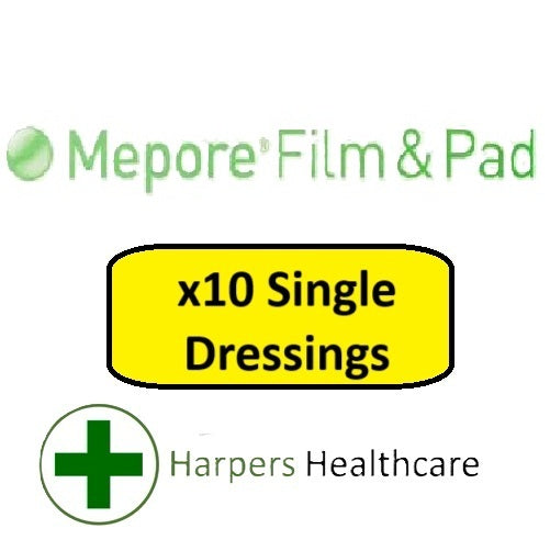 Mepore Film & Pad Absorbent Dressings (10 Single Dressings) - [Choose Your Size]