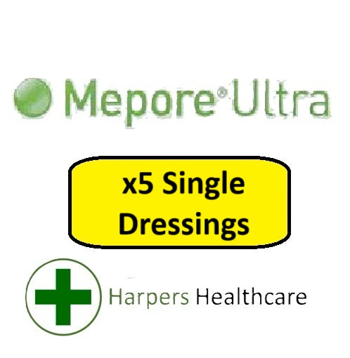 Mepore Ultra Absorbent Shower Proof Adhesive Dressings (5 Single Dressings) - [Choose Your Size]