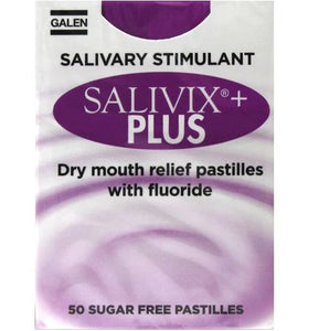 Salivix Plus Dry Mouth Relief Pastilles With Fluoride (50 Pastilles) - [1 Pack]
