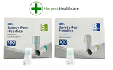 GlucoRx Safety Pen Needles 30g/5mm OR 30g/8mm x100