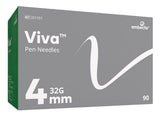 Viva Pen Needles (Pack Of 90) | 4mm / 5mm / 6mm / 8mm | *Packaging May Vary*