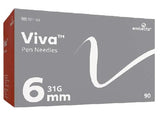 Viva Pen Needles (Pack Of 90) | 4mm / 5mm / 6mm / 8mm | *Packaging May Vary*