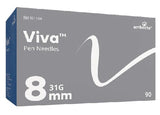 Viva Pen Needles (Pack Of 90) | 4mm / 5mm / 6mm / 8mm | *Packaging May Vary*