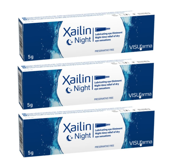 Xailin Night Lubricating Eye Ointment Tube 5g - Pack of 3 - FREE P&P