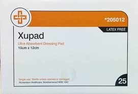 Xupad Ultra absorbent dressing pad 10cm x 12cm (x25)