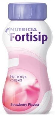 24x Fortisip Strawberry High Energy Milkshake Supplement 200ml Bottle