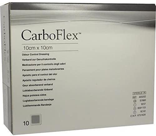 CarboFlex Odour Control Dressing, 10cm x 10cm, Pack of 10