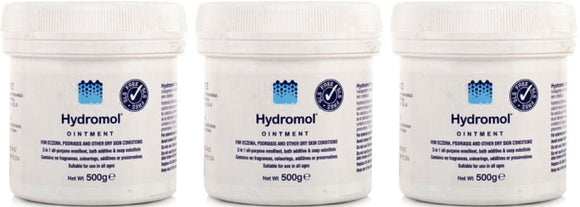 THREE PACKS of Hydromol Dry Skin Ointment 500g