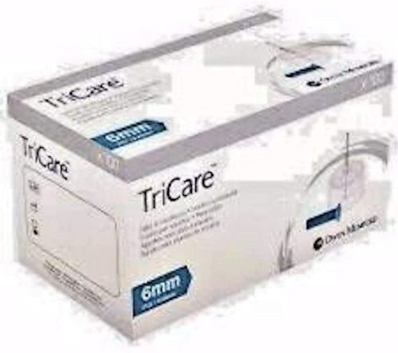 100 Piece Box of TriCare 6mm Diabetic Pen Tips
