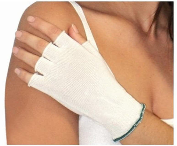 DermaSilk Adult Fingerless Gloves (1 Pair) for Eczema and Skin Allergies (Large)