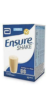 Ensure Shakes Vanilla Flavour Powder. 3 boxes of 7 (21x57g Sachets) - FREE P&P