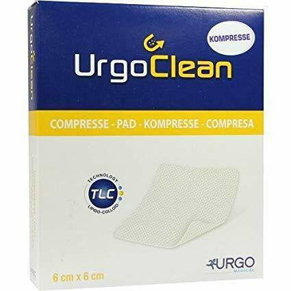 20 x UrgoClean 6cm x 6cm Square Dressing Pads (2 Boxes of 10)