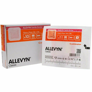 10 x Allevyn Adhesive 7.5cm x 7.5cm Wound Dressings (Box of 10 dressings)