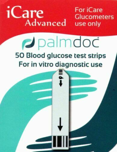 2 x Palmdoc iCare Advanced blood glucose test strips - 2 packs of 50