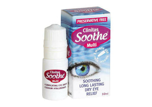 2 x Clinitas Soothe Multi Preservative Free Soothing Dry Eye Drops 10ml