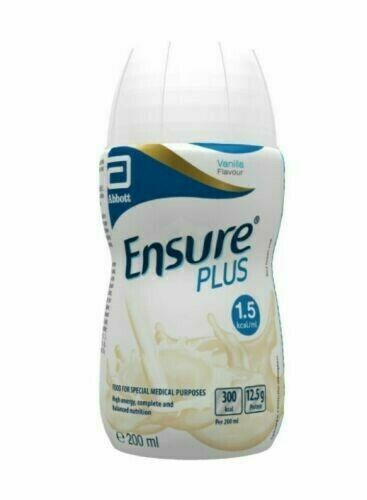 12 x Ensure Plus Vanilla Milkshake 200ml (12 bottles of 200ml) - NEW STOCK