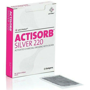 Actisorb Silver220 Charcoal Dressing 6.5cm x 9.5cm MAS065 (Pack of 10)