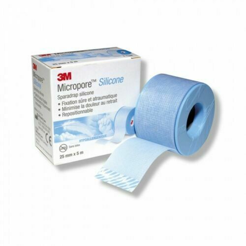 2 x Micropore Silicone Adhesive Plaster Tape 2.5cm (2 packs of 5m) - NEW