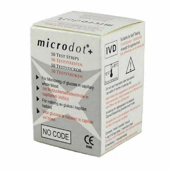 Microdot Blood Glucose Test Strips - pack of 50 Strips - NEW STOCK