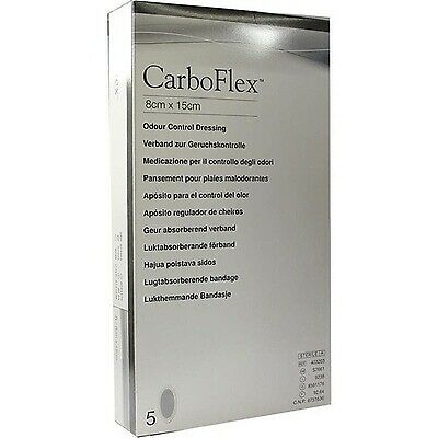 2 x Carboflex Odour Control Dressings S7661 8cm x 15cm (2 Packs of 5)