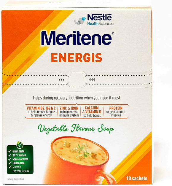 Meritene Energis Vegetable Soup, 50g Sachets, Pack of 10