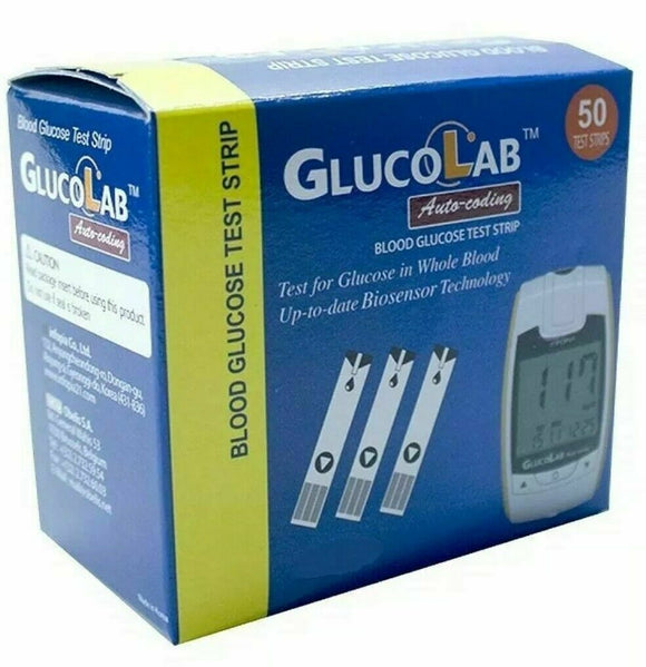 GlucoLab Blood Glucose Test Strips - 2 boxes of 50 - NEW STOCK - FREE P&P