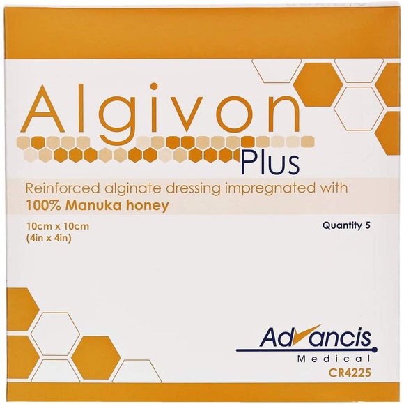 Algivon Plus Manuka Honey Alginate Square Wound Dressing, 10 x 10 cm