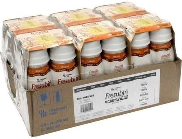 Fresenius Kabi FRESUBIN Energy Fibre Drink Vanilla Drink Bottle 6 x 4 x 200 ml